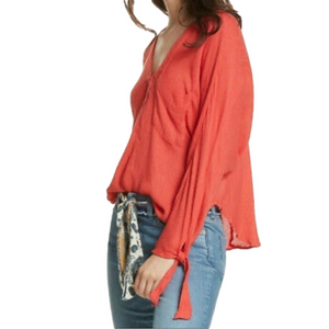 FREE PEOPLE NWT! Morning Dolman Coral Rayon Top Size XS